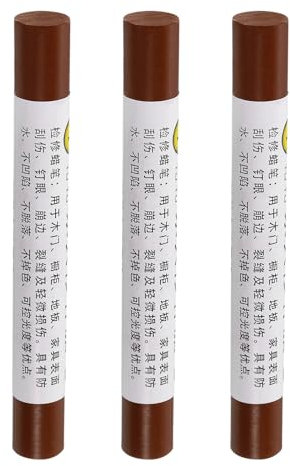 sourcing map Furniture Repair Crayons, 3Pcs - Wood Wax Filler Stick, Furniture Markers Touch Up - for Scratches Holes Tables Desks Wooden Floors Cover Ups, Dark Red Black