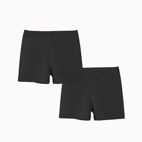 Silkglory Modal Algodón Pantalones Ciclismo Cortos Niñas, Verano Algodón Deportivos para Niñas para Baile y Corree, 2 Packs,3-5 Años,Negro