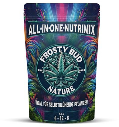 Frosty Bud Nature ALL-IN-ONE Autoflower Dünger (NPK 6-12-8) – 100% Organischer Dünger für Cannabis | Langzeitwirkung | Living Soil-kompatibel | Für Indoor- & Outdoor-Grows