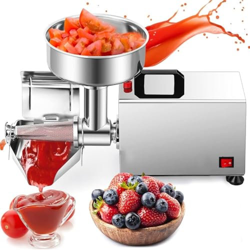 Machine à confiture en acier inoxydable 450 W Machine à passoire à confiture de tomates électrique et machine à sauce - Moulin à aliments pour sauce tomate et presse à tomates et machine à sauce