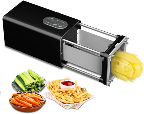 Elektrisk pommes fritesskärare, professionell pommes fritesskärare för kommersiellt bruk och hushåll, elektrisk potatisskärare med 1/2&3/8 tums blad för pommes frites