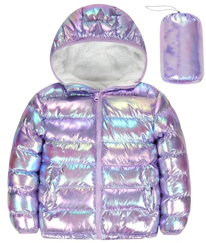 Kids4ever Manteaux pour filles Veste d'hiver Manteau rembourré Veste matelassée à capuche Coupe-vent Vêtements d'extérieur 4-12 ans