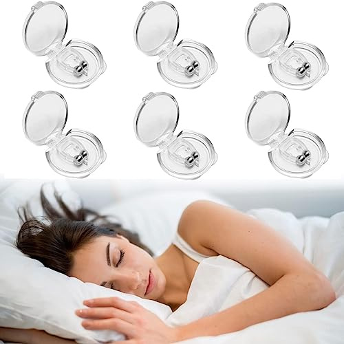 Schnarchstopper Anti Schnarch, 6 PCS Anti Schnarch Magnet NasenClip, Schnarchen Stopper Nasenklammer Nasendilatator Verhindern Effektiv Schnarchen, Schlafapnoe & Schweres Atmen