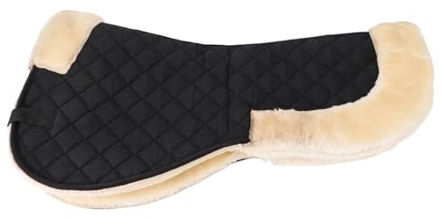 Media manta de silla montar poliéster lana sintética con absorción impactos, antideslizante y transpirable for caballo Para El Lomo Del Caballo