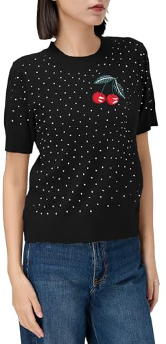 Beauty Women – Pull Femme Léger Manches Courtes Col Rond | Maille Fine Respirant Haute Élasticité | Viscose | Basique de Sous-veste/Layering