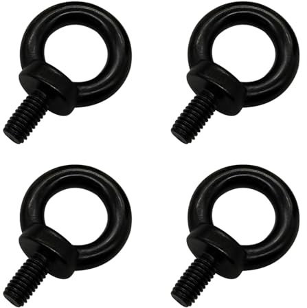 ANPTGHT M8 Lifting Eye Bolts, Black Bolts 304 Stainless Steel Thread Shoulder Lifting Eye Bolt (4 Pack)