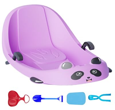 Vesidoloy Trineo, respaldo integrado, suministros deportivos – Trineo de nieve al aire libre con freno – para parque nevado Hills Park, patio trasero, niños y niñas preescolares