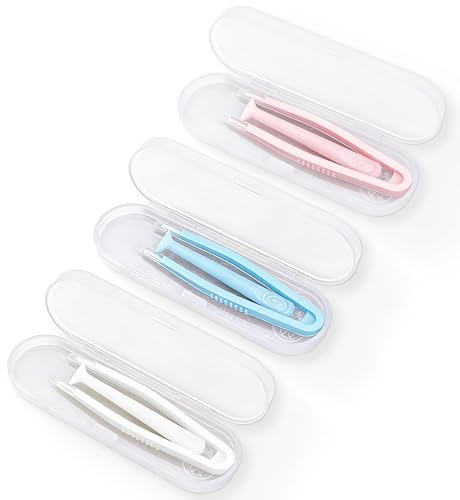 IOGOG 3Pcs soft Contact Lens Remover Tool Set – Silicone Suction Stick, Soft-Tip Contact Tweezers & box, contact remover tool for soft contacts & colored contacts, Travel-Friendly (pink, white, blue)