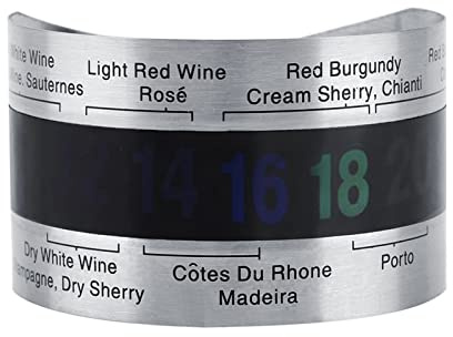 CCYLEZ Vintermometer Rostfritt Stål Stilren Armbandsdesign för Rött och Vitt Vin 6 Cm Diameter 1 St