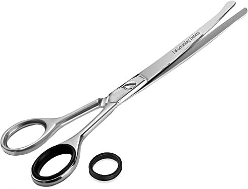 Gebogene Hundeschere - Hunde-Haarschere Mikro-Fein-Verzahnung