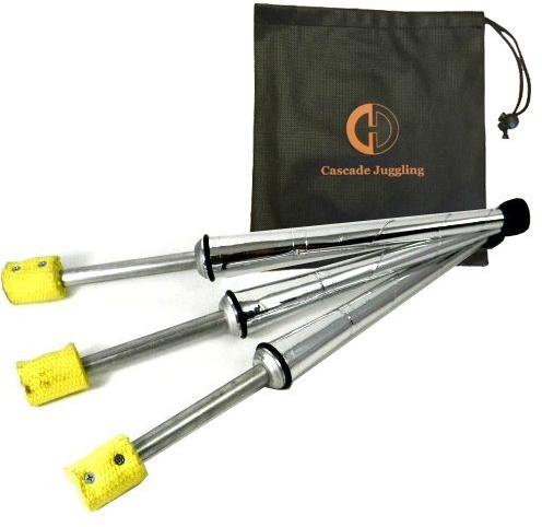 Pulsar - Set di 3 torce da giocoleria con borsa da giocoleria a cascata