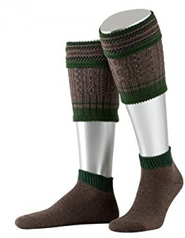 Almbock Trachten Wadenwärmer Herren - Wadenstrümpfe Tracht in braun - Herren Trachtensocken Größe 46, 47, 45, 44, 43, 42, 41, 40