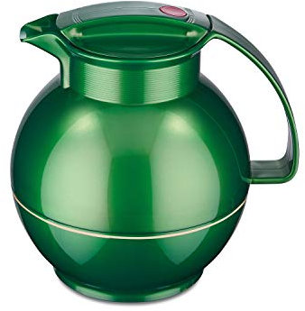 ROTPUNKT Isolierkanne 360 SISSY 1,0 l | Zweifunktions-Drehverschluss | BPA Frei- gesundes Trinken | Made in Germany | Warm + Kalthaltung | Glaseinsatz | shiny jade