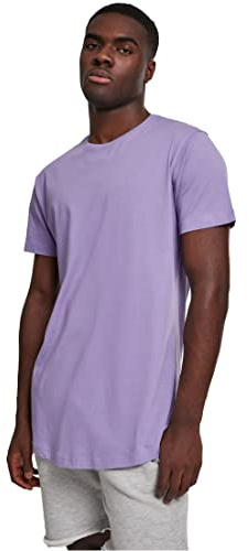 Urban Classics Herren Shaped Long Tee T-Shirt, Violett (lavender), XS