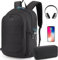 Tzowla Zaino Porta PC Universitari Uomo e Donna,Zaino da Viaggio Impermeabile Antifurto di Ricarica USB e Serratura per Notebook/Computer Accessori da 14,3/15,6 Pollici