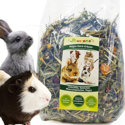Mixerama Magen-Darm-Kräuter - getreidefreies Kaninchenfutter Chinchillafutter Meerschweinchenfutter Degufutter ohne Pellets