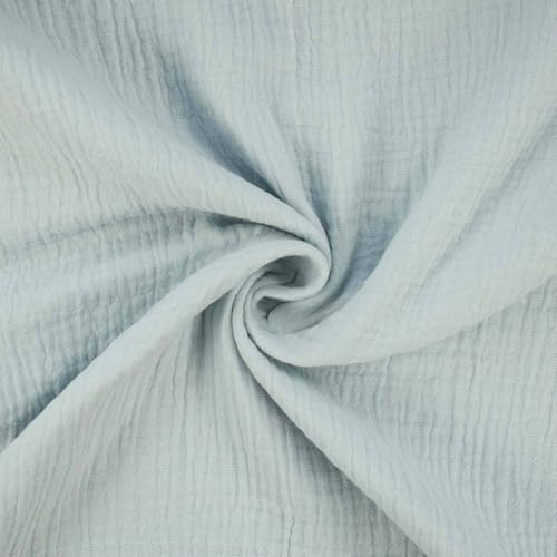 Musselin Stoff Sunny, Double Gauze, uni blassblau (Länge am Stück: ab 50cm / Breite: 130cm)