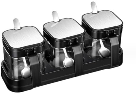 PIPONS Zuckerdose Salztopf Gewürzglas-Set, Versiegelte Gewürzflasche, Glas-Gewürzflasche, Gewürzbox ​查询详情 Salzdose Spice Jars