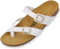 Palado Pantoletten Damen Cres Lack – bequeme Sandalen Made in Spain - Hausschuhe mit dampfendem Kork-Fußbett - modische Sommerschuhe Weiß UK3,5 - EU36
