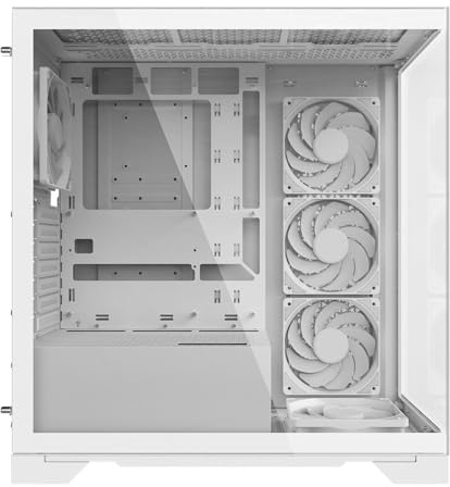 INVADER X Mid-Tower ATX PC-fodral, vit färg, ingår Gen 4 stigarkabel - INVADERXMT-WHCWW