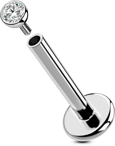 OUFER Body Piercing Labret Piercing Jewellery Internally Titanium Helix Piercing Earring 16G Conch Lip Tragus Earring Bar Stud Labret Earrings Jewellery