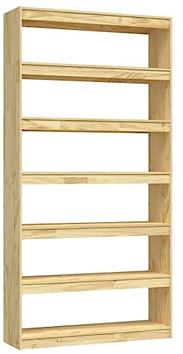 Bücherregal Standregal freistehendes Büroregal Aktenregal Aufbewahrungsregal Raumteiler Lagerregal für Wohnzimmer, 100x30x200 cm Kiefer Massivholz