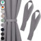 Blumtal ferma tende oscuranti set da 2 - fermatenda blackout 7x25 cm - fermatende e raccogli tenda lavabile - ferma tenda camera da letto - ferma tende oscuranti e termiche - raccogli tenda in grigio