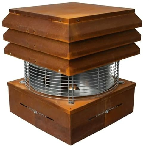 Gemi Elettronica Aspiratore Professionale per Camino in Acciaio Corten con Regolatore 6 Velocità