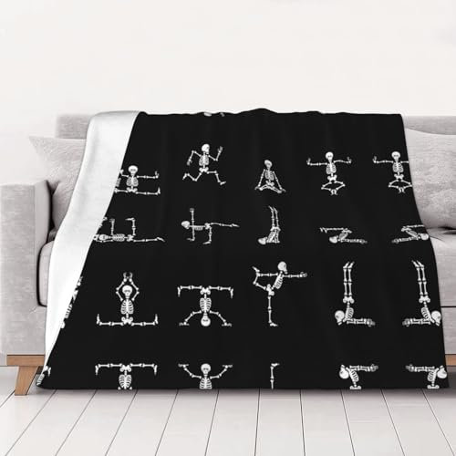 CZDBNLHF Yoga-Decke mit Totenkopf-Motiv, warm und langlebig, ideal für Bett, Sofa, Camping und Reisen