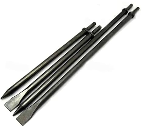 Phyxlyn Scraper 350mm (14 Inch) 450mm (17 Inch) Long Air Pneumatic Hammer Chisel, Flat Chisels and Point Chisels with Round Collar for Concrete and Tile Chisel 4 Pack