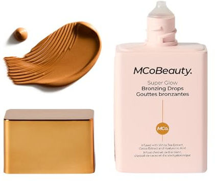 MCoBeauty - Super Glow Bronzing Drops - Effortless Face Tan with Shimmer Formula - Face Care, Bronze Drops - Contains Hyaluronic Acid, White Tea Extract, Cocoa Extract and More