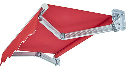 Tenda da sole a braccio articolato 200 x 150 cm – Tenda da sole a manovella manuale da parete con angolo regolabile, protezione UV, impermeabile, in alluminio, per balconi