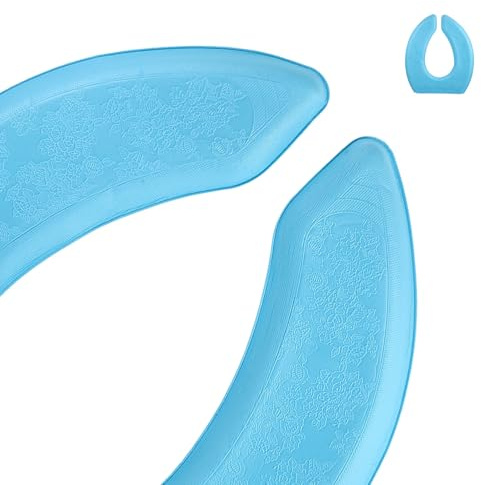 BELLIFFY Cojín Acolchado para Asiento de Inodoro U-shape Azul Almohadilla Reutilizable para Tapas Wc Protección Antideslizante para Baño Invierno