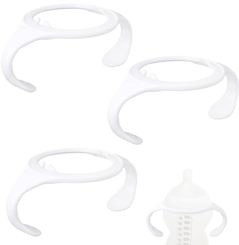 lasuroa 3st Nappflaskhandtag för Tommee Tippee, BPA-Fria Ergonomiska Halkfria Reservflaskhandtag för Nyföddmatning (Vit)