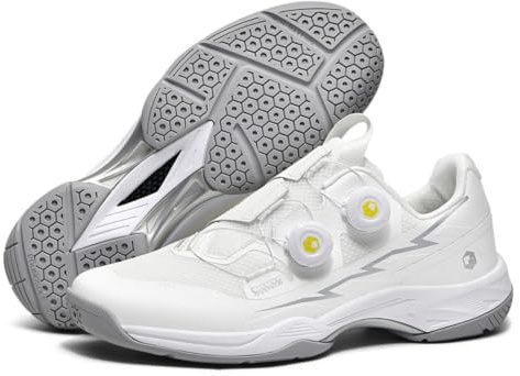 JiuQing Chaussures Badminton Tennis Hommes Baskets Légères pour Pickleball | Légères Respirantes, Chaussures Terrains Salle, Maintien Cheville Semelle Caoutchouc, Chaussures Squash L'extérieur