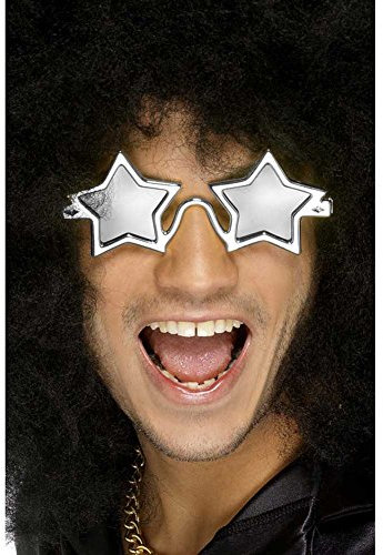 Smiffys Superstar Sonnenbrille, Silber Halloween