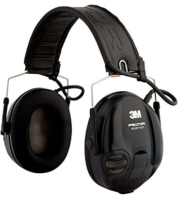 3M Peltor SportTac Foldable Headset Hearing Protection Earmuffs for Sudden Loud Impulse Noises, Shooting Earmuffs for Hunting and Shooting, SNR-26 dB, Black/Red