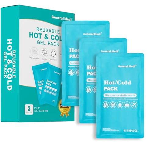 General Medi Kühlpad Kühlpack Kühlkompresse Warmkompresse (mikrowellengeeignet) - Kaltkompresse - Cool pads Gel pads - kalt & Warm Kühlpack & Kühlakku (3 Stück)