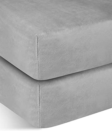 normani 2 weiche Flanell Spannbettlaken mit Cashmere Touch und 35 cm Steghöhe - Bettlaken aus Jersey Fleece - warmes Winter Spannbetttuch Laken Farbe Hellgrau Größe 180 cm x 200 cm