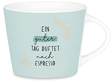 GRAFIK WERKSTATT Das Original Espresso-Tasse mit Echtgold Porzellan Tasse 50 ml Ein guter Tag