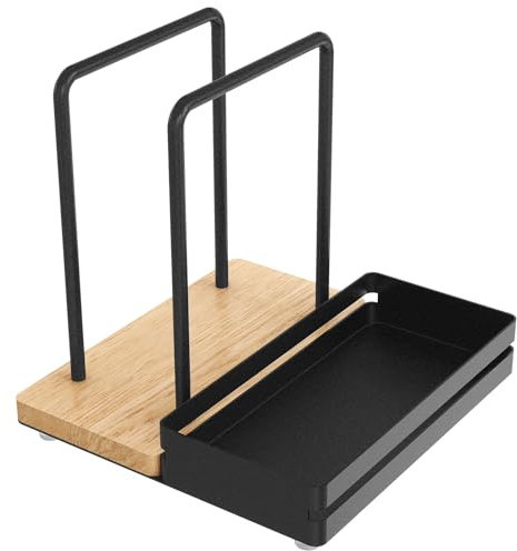 STWWO Porte-serviettes de Table en Métal Support de Serviette Papier Moderne avec Porte-épices Porte Serviette Distributeur de Serviettes Décoration pour La Maison Cuisine Restaurant, Noir