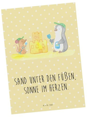 Mr. & Mrs. Panda Postkarte Sommer Meer Strand - Geschenk, Farben, bildkarte, Strandurlaub, Winter, Emotionen, Postkarten, Grußkarte, Urlaub Am, kunstkarte, Kamin, Ansichtskarten, Urlaubsmomente, Küste
