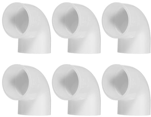 PATIKIL Coude à 90 degrés en PVC de 1-1/2, 6 pièces Connecteur de Tuyau à 2 Voies pour Meubles de qualité pour la Construction de Produits de Piscine Serre Jardin