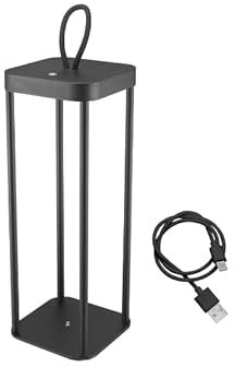 BEPER P207ILI100 Lampada da Tavolo LED Senza Fili, Luce LED Calda, Intensità Regolabile, Lampada da Esterno e Interno Ricaricabile, IP44, USB Type-C Inclusa, Autonomia 12 Ore