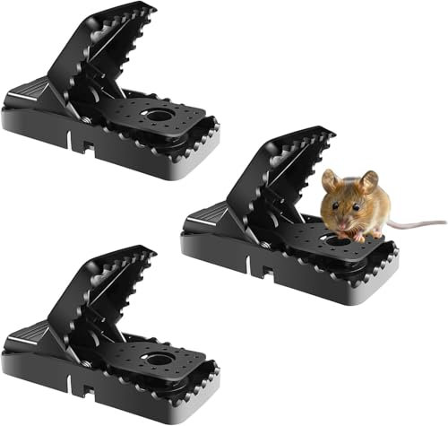 ALLBASA Piege XXL a Souris, Piège à Rats Professionnel,reutilisable Piege a Souris,Tapette Plastique Clips de Piege a Souris, piège à rongeurs (3)