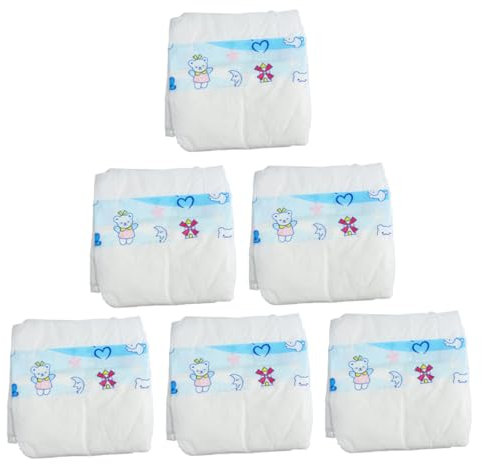 KONTONTY 6 Stück Puppenwindeln für Rollenspiele Puppenzubehör für 18 Zoll Puppen Leichtes und Kompaktes Design zum Ankleiden und Spielen Geschenkidee für Kinder