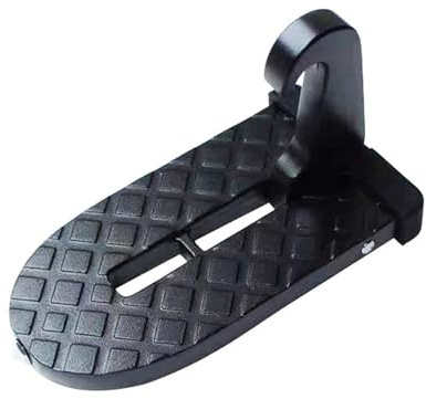 estribo vehículo Pedal de pie con gancho de pestillo de aleación de aluminio, accesorios de seguridad para coche, portaequipajes plegable para puerta de coche escalera plataforma paso(Black)