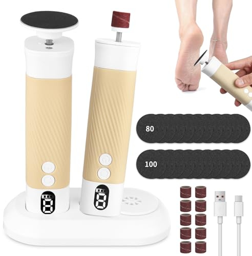 2 in 1 Pedicure Elettrico Piedi,9 Velocità Rimuovi Calli Piedi con 30 Carte Abrasive,Calli Piedi Elettrico Fresa Lima Talloni Cura Pulizia Calli e Duroni Rimozione Pedicure Macchinetta Professionale