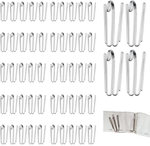 50 stycken gardinkrokar metall, 4 pinnar gardinkrokar av rostfritt stål | Pinch Draperi, vikkrokar, metall duschdraperikrokar, gardin för gardiner och gardinringar, skenor