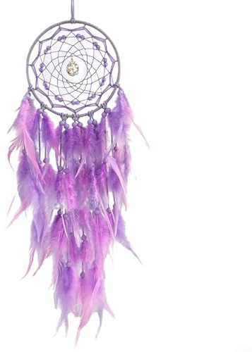 EXTRWORY Grande plume pour attrape-rêves à suspendre au mur pour décoration de chambre à coucher (violet)